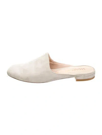 Pre-owned Stuart Weitzman Suede Mules In Neutrals