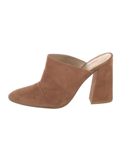Pre-owned Stuart Weitzman Suede Mules In Neutrals