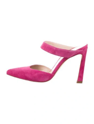 Pre-owned Stuart Weitzman Suede Mules In Pink