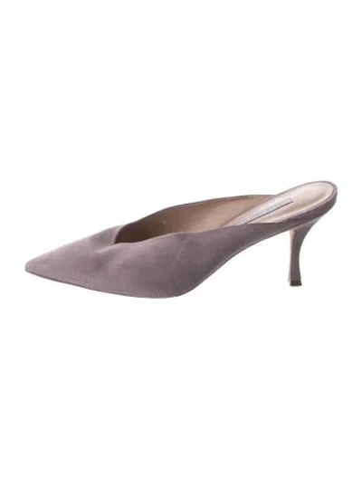 Pre-owned Stuart Weitzman Suede Mules In Purple