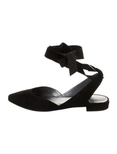Pre-owned Stuart Weitzman Suede Mules W/ Tags In Black