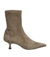 Stuart Weitzman Suede Naomi Ankle Boots 50 In Gray