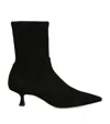 Stuart Weitzman Naomi Stretch Suede Ankle Booties In Black