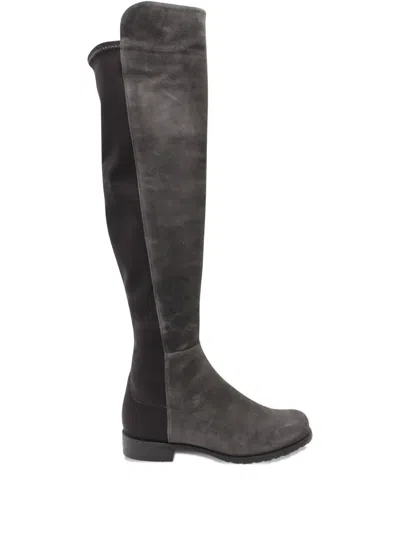 Pre-owned Stuart Weitzman Suede Over-the-knee Boots In Grey