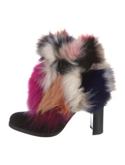 Pre-owned Stuart Weitzman Suede Patterned Boots In Multi