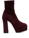 Stuart Weitzman Skyhigh 145mm Suede Platform Boots In Rot
