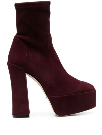 STUART WEITZMAN SUEDE PLATFORM 150MM BOOTS