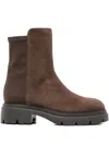 Stuart Weitzman Suede Platform Boots In Brown