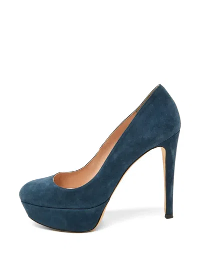 Pre-owned Stuart Weitzman Suede Platform Pumps In Blue