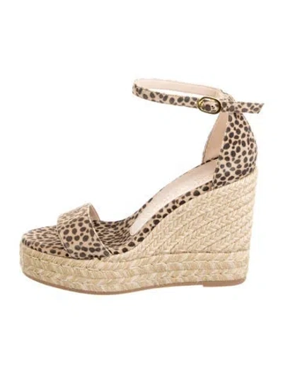 Pre-owned Stuart Weitzman Suede Printed Espadrilles In Multi