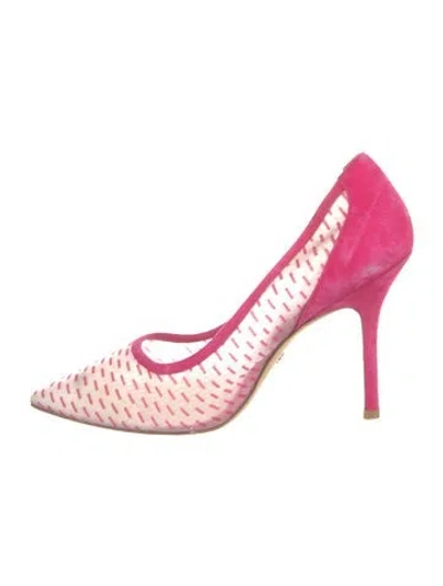 Pre-owned Stuart Weitzman Suede Printed Pumps In Pink