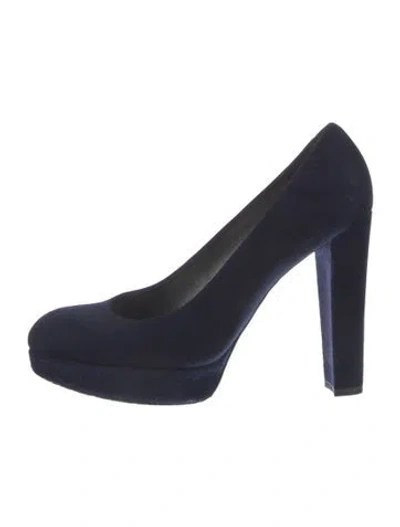 Pre-owned Stuart Weitzman Suede Pumps In Blue