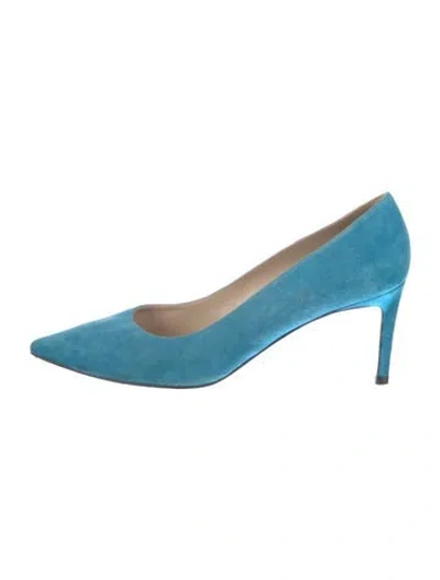 Pre-owned Stuart Weitzman Suede Pumps In Blue