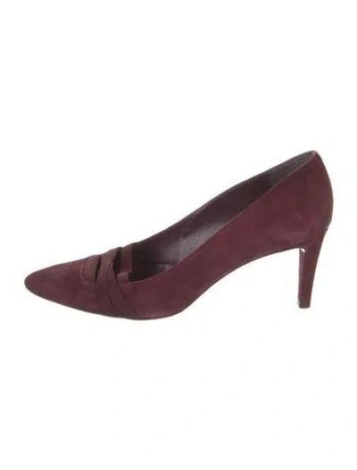 Pre-owned Stuart Weitzman Suede Pumps In Burgundy