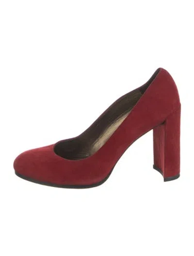 Pre-owned Stuart Weitzman Suede Pumps In Burgundy