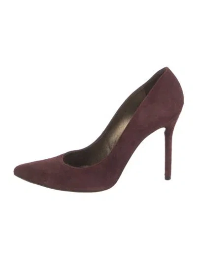 Pre-owned Stuart Weitzman Suede Pumps In Burgundy