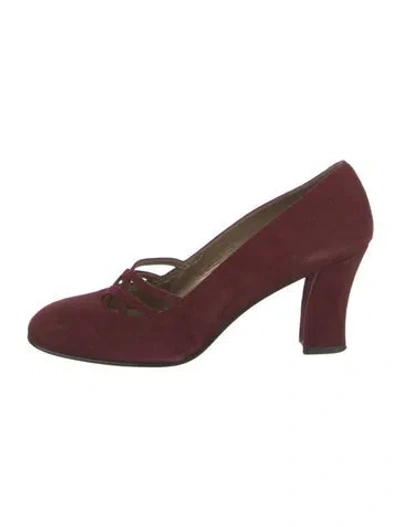 Pre-owned Stuart Weitzman Suede Pumps In Burgundy
