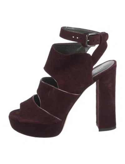 Pre-owned Stuart Weitzman Suede Pumps In Burgundy