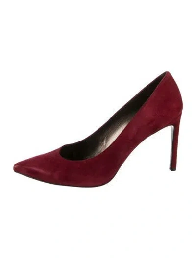 Pre-owned Stuart Weitzman Suede Pumps In Burgundy