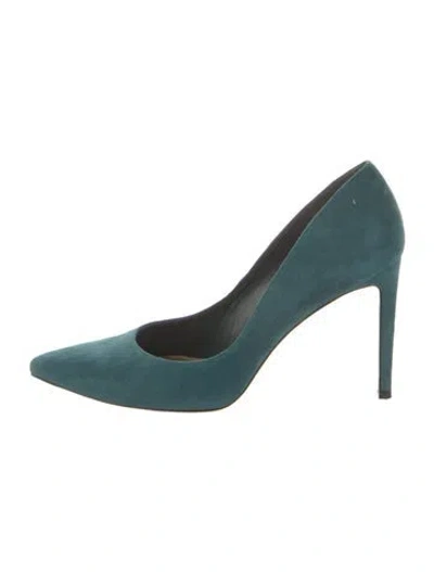 Pre-owned Stuart Weitzman Suede Pumps In Green