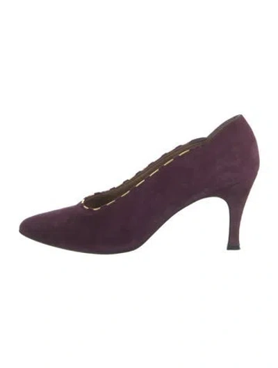 Pre-owned Stuart Weitzman Suede Pumps In Purple