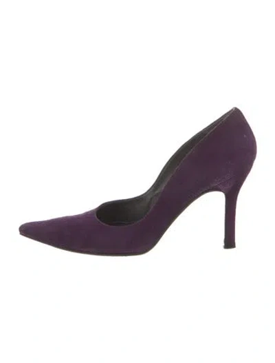Pre-owned Stuart Weitzman Suede Pumps In Purple