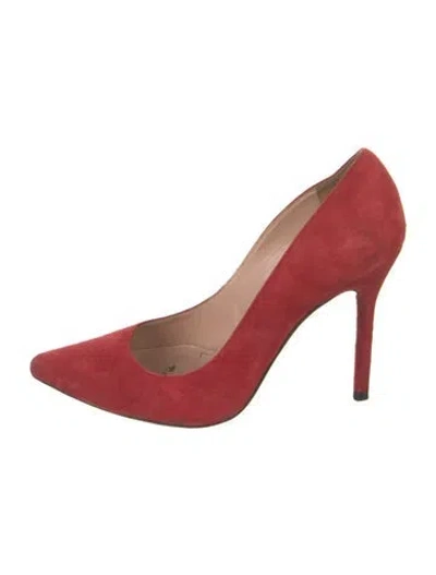 Pre-owned Stuart Weitzman Suede Pumps In Red