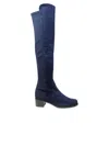 Stuart Weitzman Women's Suede With Logo Over The Knee Boots In Blue