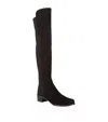Stuart Weitzman Suede Reserve Over-the-knee Boots In Black