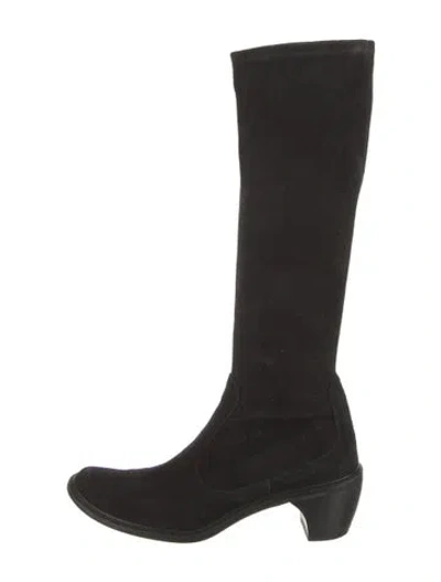 Pre-owned Stuart Weitzman Suede Riding Boots In Black