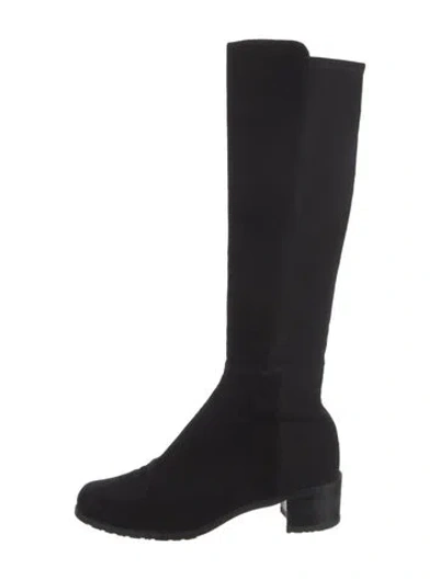 Pre-owned Stuart Weitzman Suede Riding Boots In Black