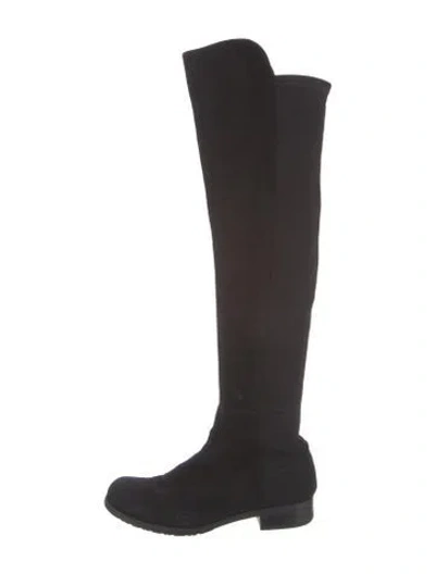 Pre-owned Stuart Weitzman Suede Riding Boots In Black