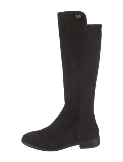 Pre-owned Stuart Weitzman Suede Riding Boots In Black