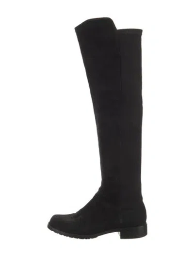Pre-owned Stuart Weitzman Suede Riding Boots In Black