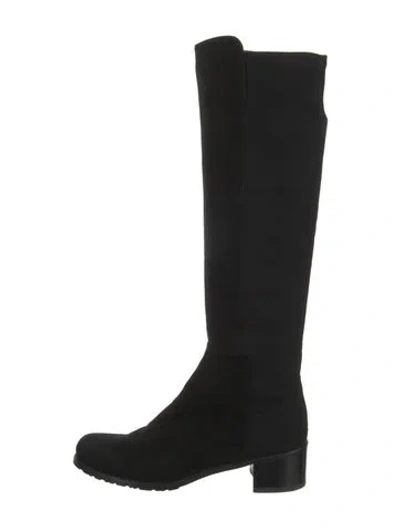 Pre-owned Stuart Weitzman Suede Riding Boots In Black