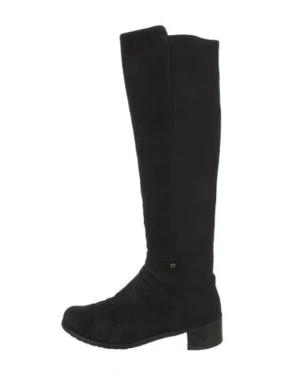 Pre-owned Stuart Weitzman Suede Riding Boots In Black