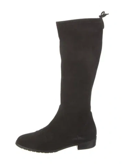 Pre-owned Stuart Weitzman Suede Riding Boots In Black