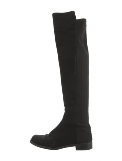 Pre-owned Stuart Weitzman Suede Riding Boots In Black