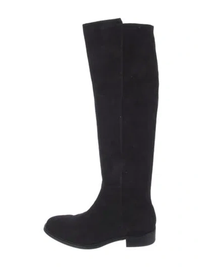 Pre-owned Stuart Weitzman Suede Riding Boots In Black