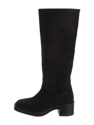 Pre-owned Stuart Weitzman Suede Riding Boots In Black