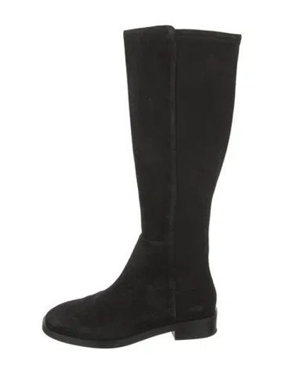 Pre-owned Stuart Weitzman Suede Riding Boots In Black