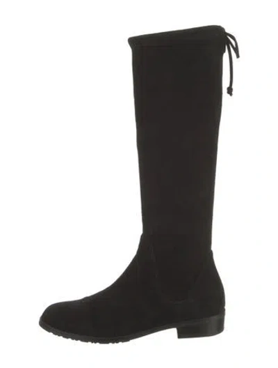 Pre-owned Stuart Weitzman Suede Riding Boots In Black