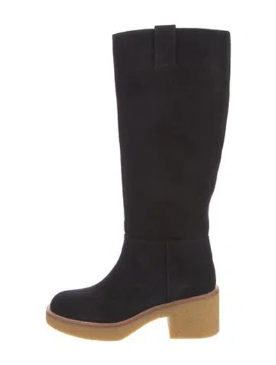 Pre-owned Stuart Weitzman Suede Riding Boots In Black