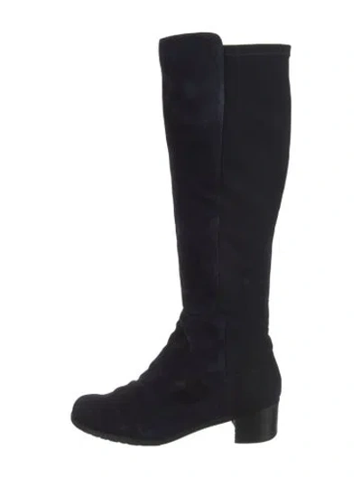 Pre-owned Stuart Weitzman Suede Riding Boots In Black