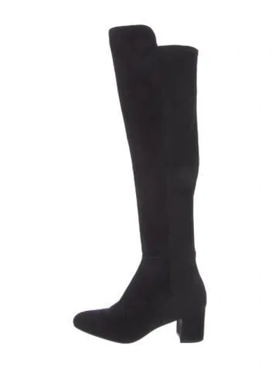 Pre-owned Stuart Weitzman Suede Riding Boots In Black