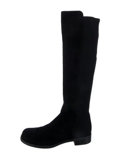 Pre-owned Stuart Weitzman Suede Riding Boots In Black