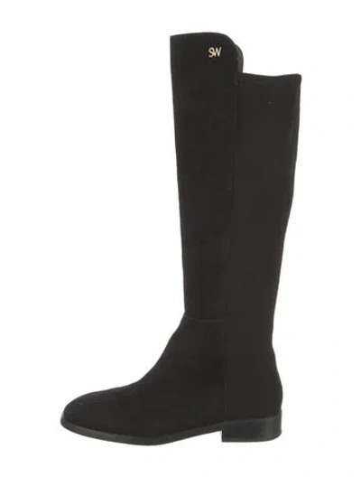 Pre-owned Stuart Weitzman Suede Riding Boots In Black