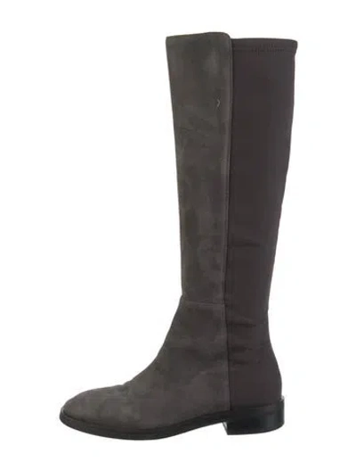 Pre-owned Stuart Weitzman Suede Riding Boots In Black