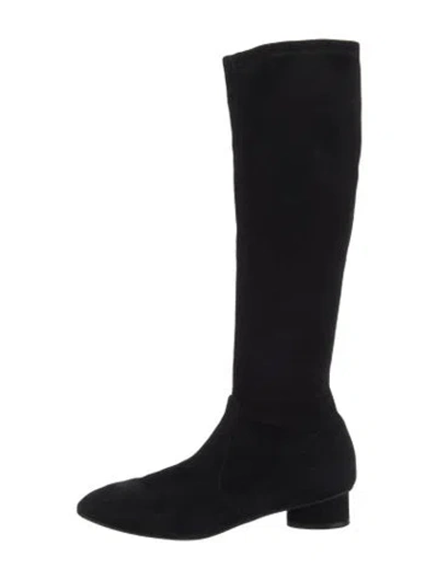Pre-owned Stuart Weitzman Suede Riding Boots In Black