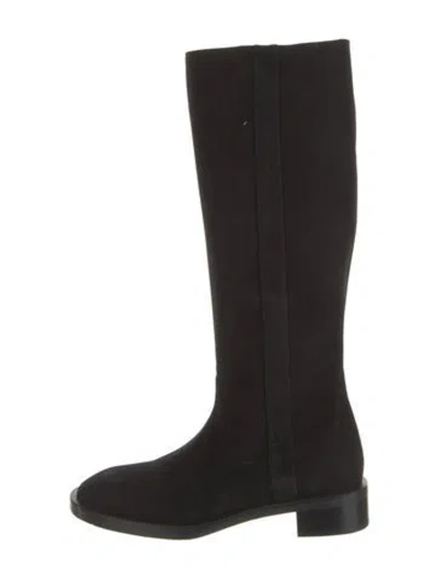 Pre-owned Stuart Weitzman Suede Riding Boots In Black